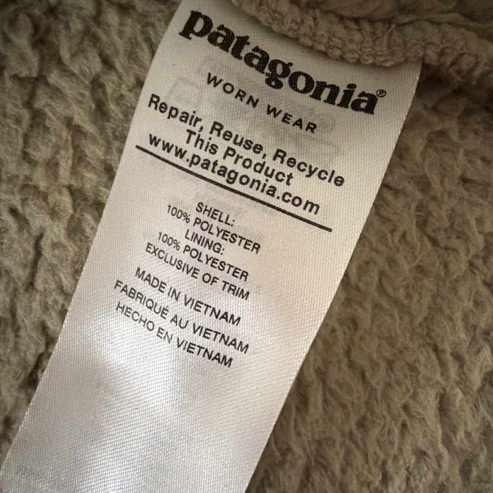 Patagonia 1/4 Zip Fleece Pullover Womens Sz‎ Medium Coat Khaki Walking Hiking - Picture 5 of 6
